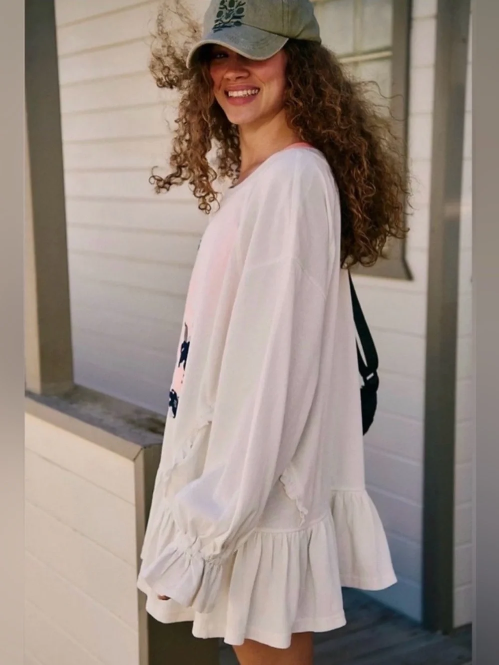 FP Movement x Free People Spring Forward Tunic in Pastel Peach Combo - Picture 5 of 10